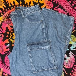 Fashion Nova boot cut cargo jeans